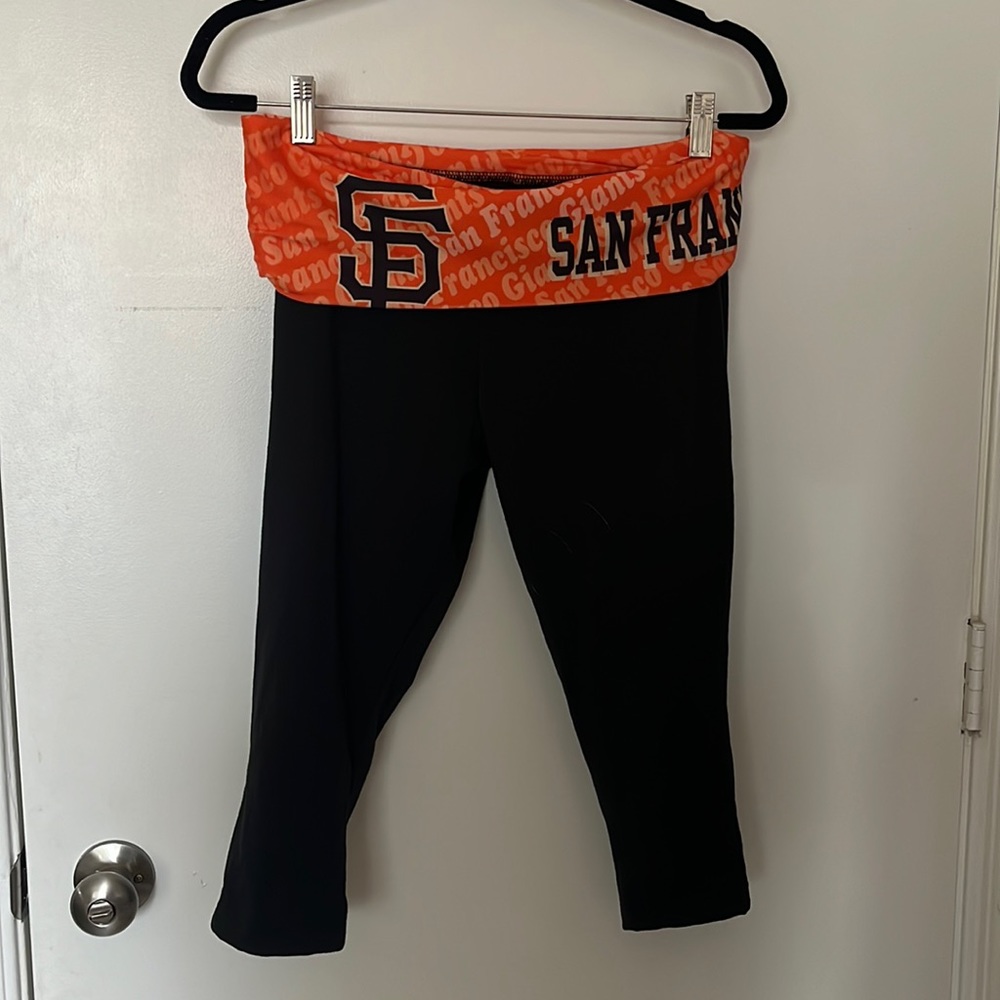 MLB San Francisco Giants Black Leggings with Orange Waistband